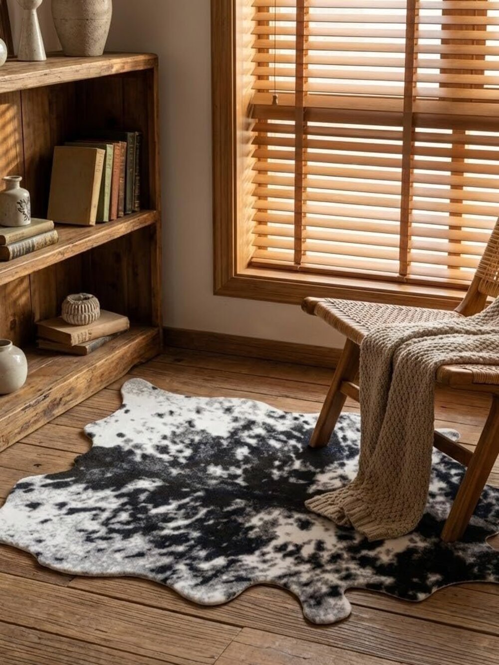 Faux Cowhide Cow Print Rug